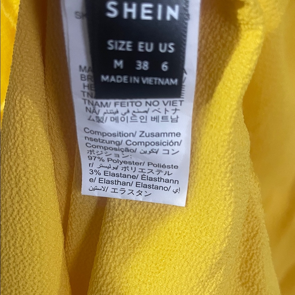 SHEIN Yellow Backless Ruffled Dress - Picture 2 of 3